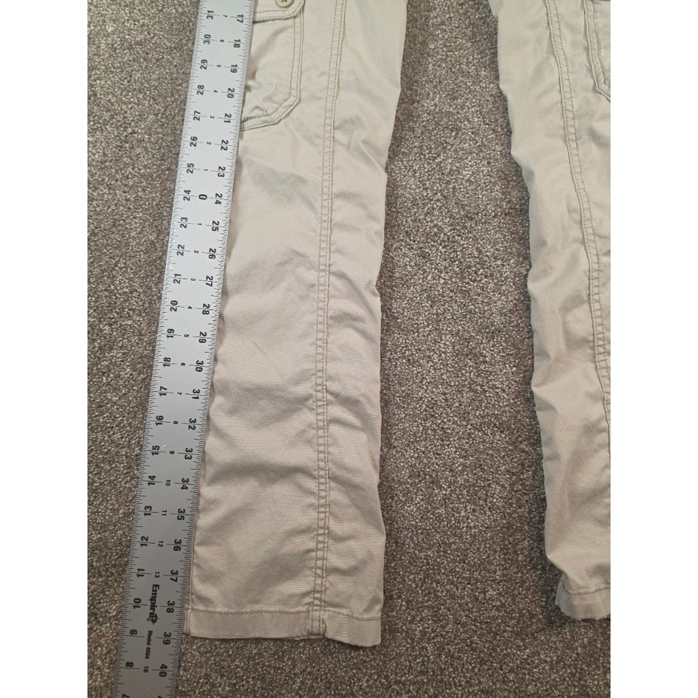 Hollister Mid-Rise Relaxed Boot Cargo Pants Tan Khaki 000R W23 Utility Y2K - Picture 5 of 10